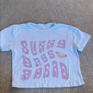 Roxy Kids White Tee with Pink and Orange Graphic